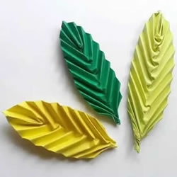 简单树叶怎么折图解 儿童手工立体叶子的折法