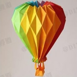 七彩热气球折纸教程