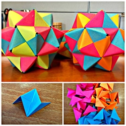 折纸二十面体的折法图解 漂亮的桌面装饰！