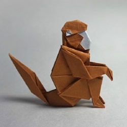 怎么折纸猴子立体 蹲坐的猴子折纸图解教程