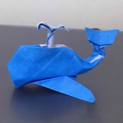 喷水鲸鱼的折法图解 折纸立体鲸鱼的过程步骤